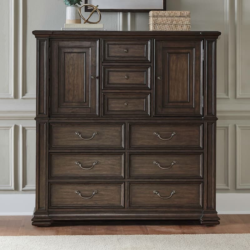 Liberty Furniture Provence Park Large Hickory Dressing Chest - Chateau Brown