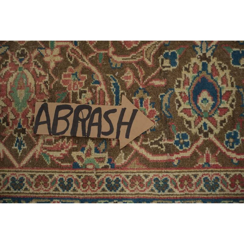 Hand Knotted Oriental 100% Wool Carpet Traditional Floral Pink Kashan Area Rug - 13' 1'' X 9' 9''