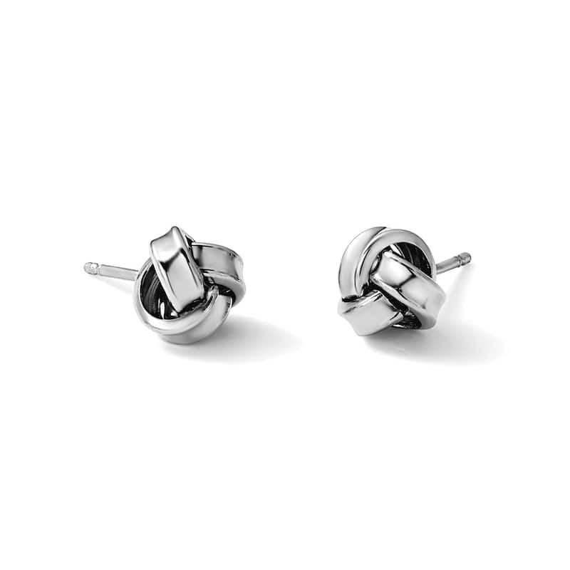 Curata 925 Sterling Silver Italian 8.5mm Polished Concave Love Knot Stud Earrings