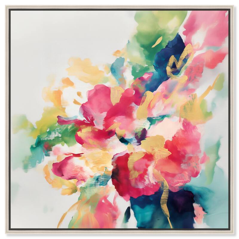 Essence of a Flower I Canvas by Art Remedy - Silver - 40" x 40"
