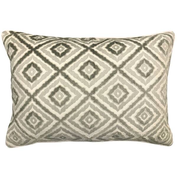 Rodeo Home Brandis Jacquard Velvet on Linen Look Lumbar Pillow Bed