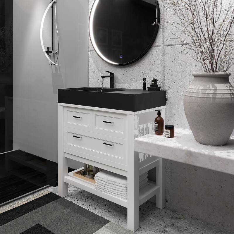 Amelia 36" - 72" Solid Surface Bathroom Vanity Top