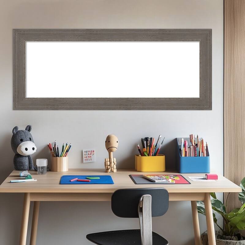 Amanti Art Alta Brown Grey Framed Dry Erase Magnetic Board