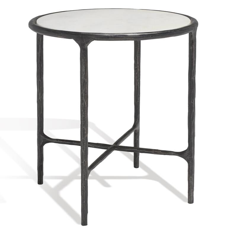 SAFAVIEH Couture Saliha Forged Metal Round End Table - 18" W x 18" L x 20" H - 18"W x 18"D x 20"H
