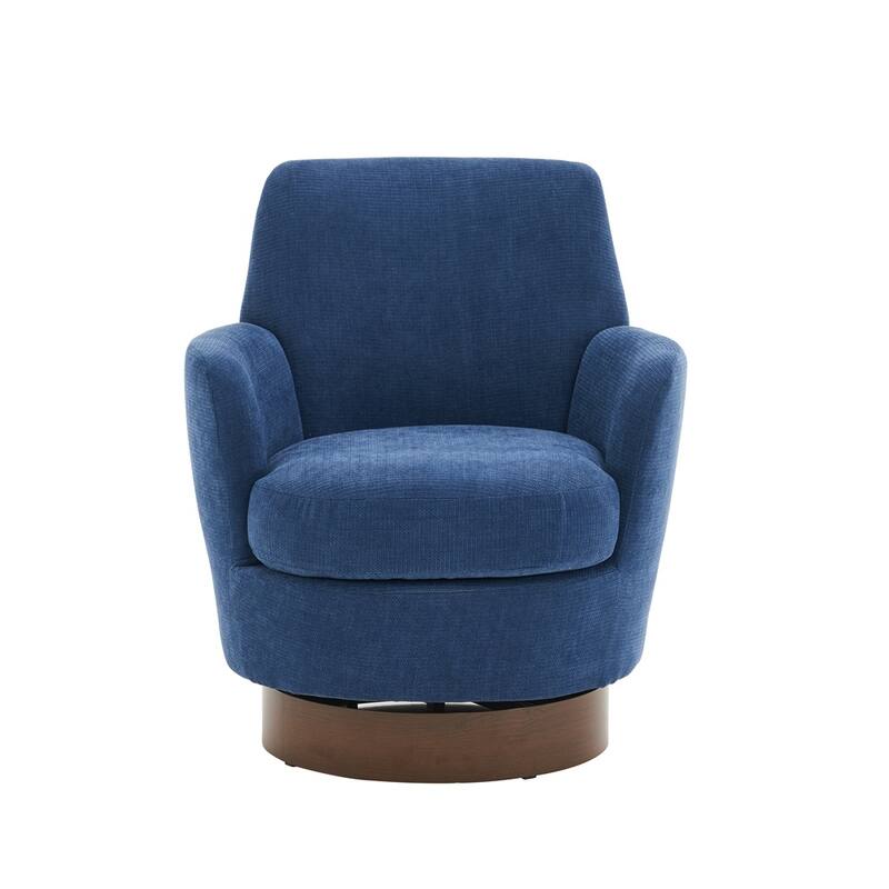 Modern Swivel Barrel Chair with Gold Stainless Steel Base