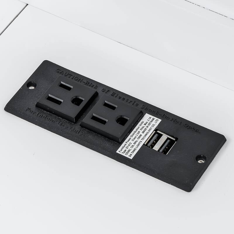 Twin XL Murphy Bed with Desk, LED Light, and USB Charging Station Space