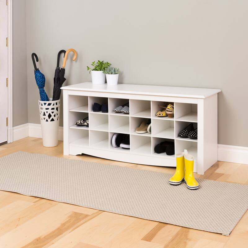 Copper Grove Arrowstone White Shoe Storage Cubbie Bench