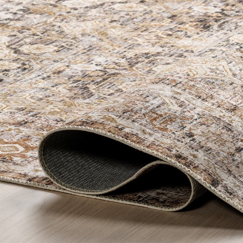 Nuloom Anise Antique Floral SplashGuard Machine Washable Area Rug