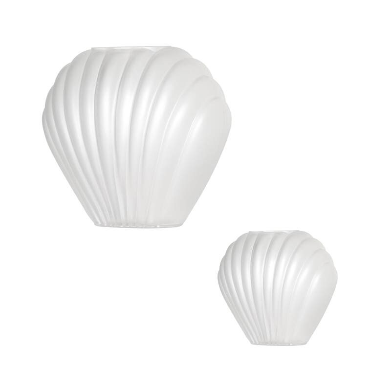 American Art Decor Sea Scallops Misted Glass Vase Set - 11.4" x 8.6" - 11.4" x 8.6"