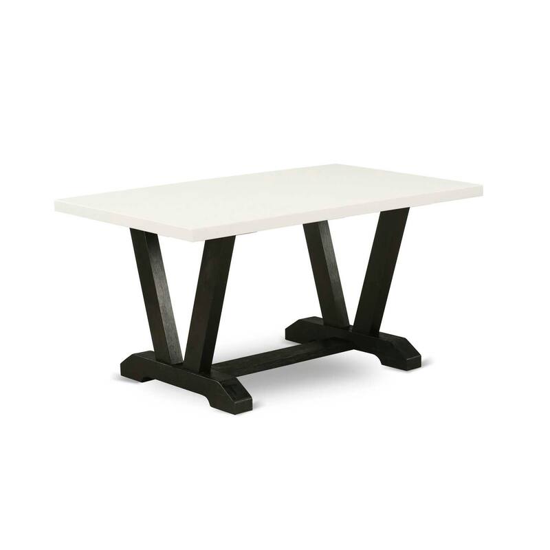 HomeStock 5-Piece Natural Oak Finish Solid Wood Top Dining Table with 4 Parson Chair