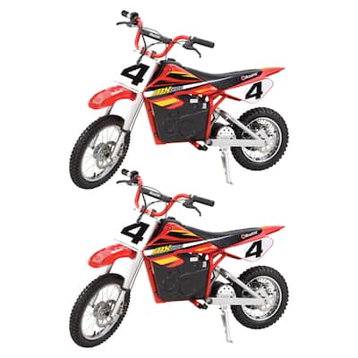 Razor MX500 Dirt Rocket 36V Electric Toy Motocross Dirt Bike, Red (2 Pack) - 175
