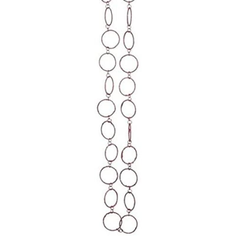 5' x 1.75" Pink Sparkling Glitter Round Circle Chain Artificial Christmas Garland - Unlit