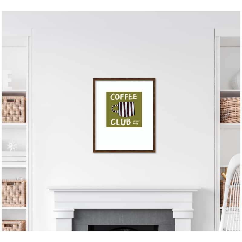 Kate and Laurel Coffee Club Kitchen Sage Green by Lucky Guava Framed Wall Art Print