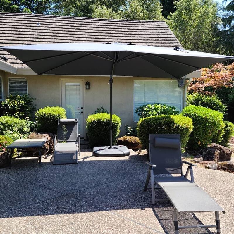 PURPLE LEAF 9 x 11.5 ft 360 Degree Rotation Patio Cantilever Umbrella