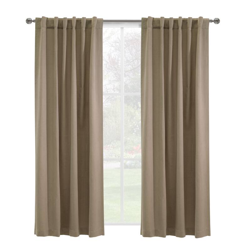 Mulberry Light Filtering Raw Silk Dual Header Curtain Panel by Habitat