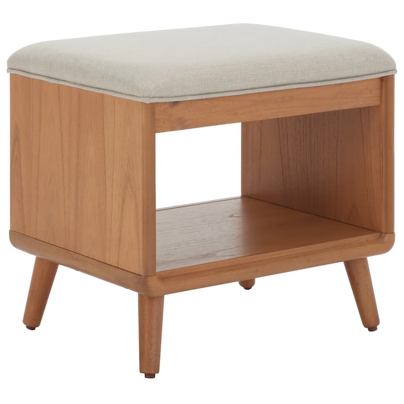 SAFAVIEH Marilla Open Shelf Bench with Cushion - 20" W x 15" D x 18" H - 20Wx15Dx18H