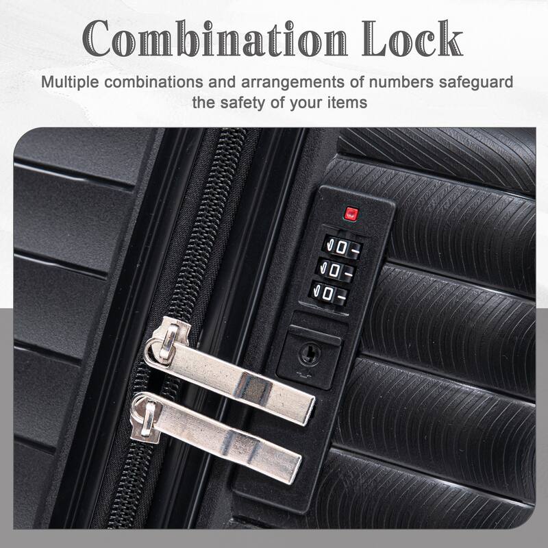 14IN 20IN 24IN 28IN 4 pcs/set in PP Spinner Wheel Luggage, Carry on Suitcase, Iron Pull Rod, Combination Password Lock