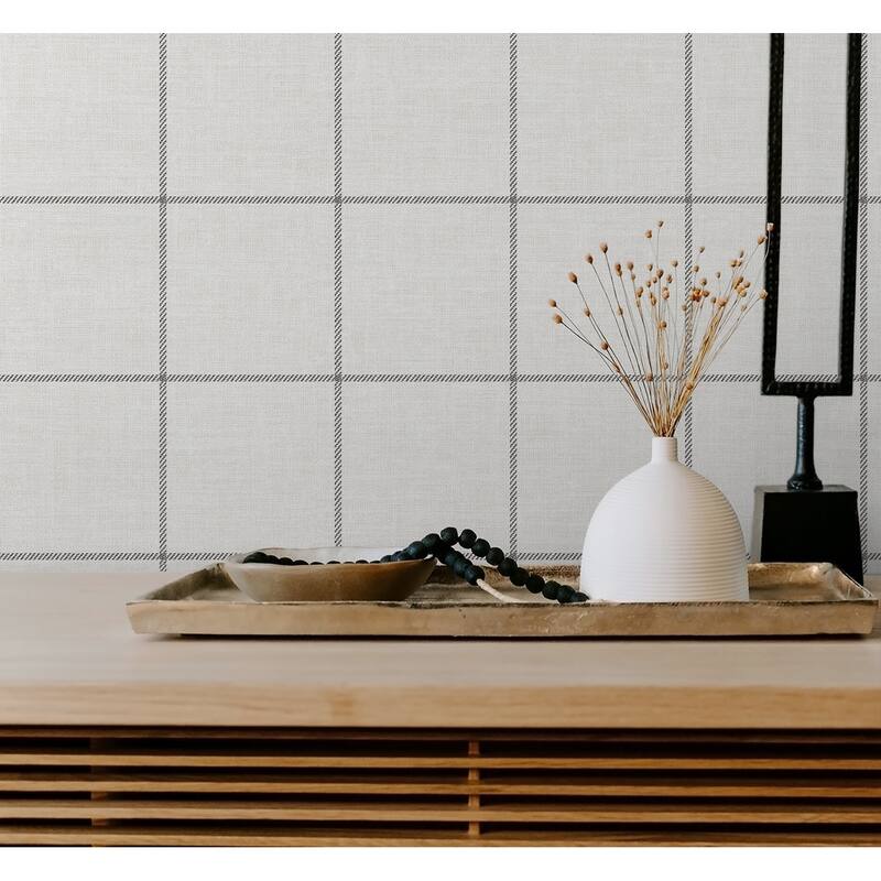 NextWall Classic Striped Check Peel and Stick Wallpaper