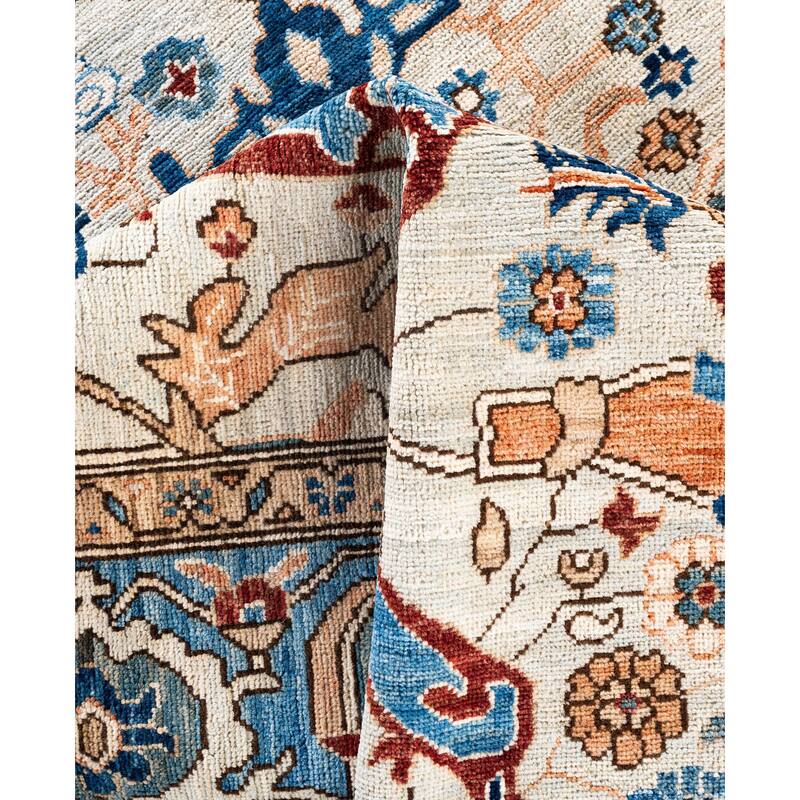 Serapi One-of-a-Kind Hand-Knotted Area Rug - Ivory - 7' 9" x 9' 9"