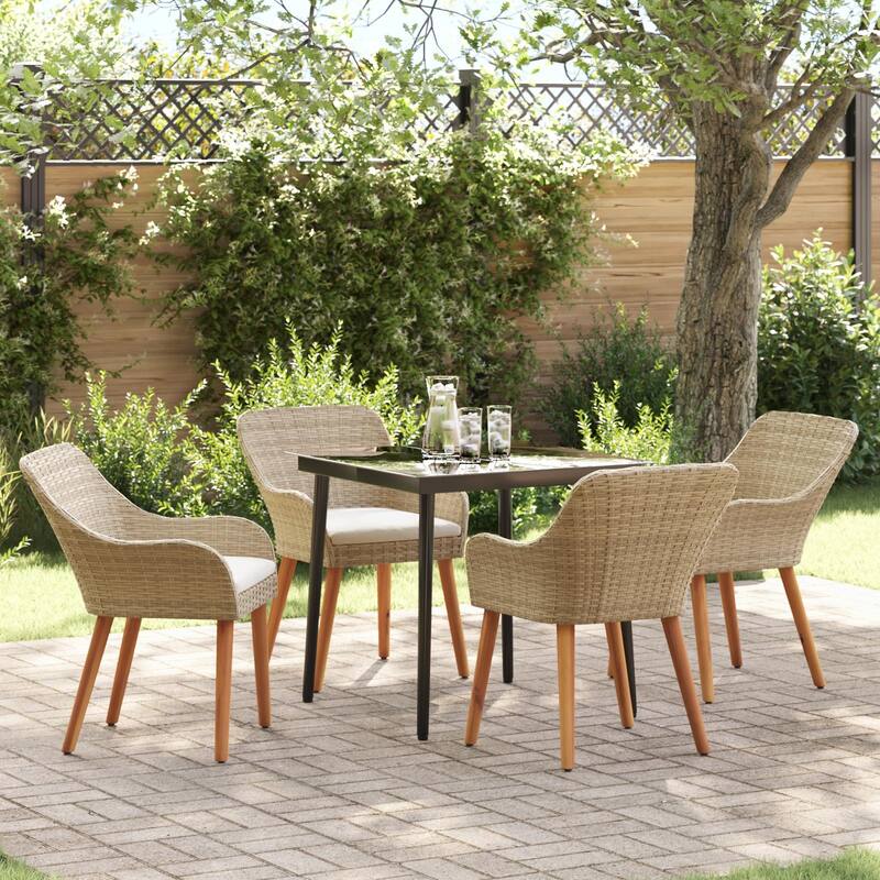 Modern Dining Table for Home Use - Beige 31.5 x 31.5 x 29.1 round table legs 4chair