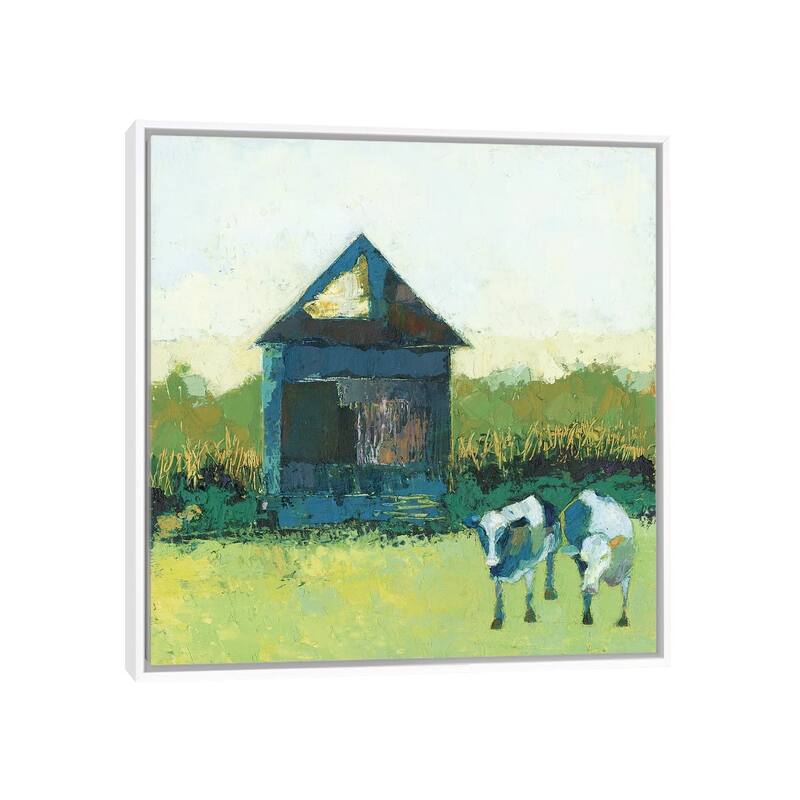 iCanvas "Crooked Cow Barn" by Sue Jachimiec Framed Canvas Print - White - 37x37