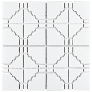 SomerTile Namba Glossy White Porcelain Floor Tile