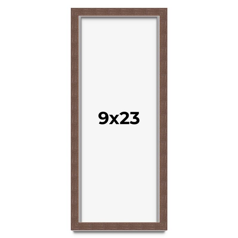 9x23 Shadow Box Frame Brown | 1.125 inches Deep Real Wood Rustic