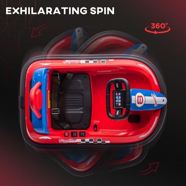 slide 2 of 8, 360° Rotation 6V Kids Electric Ride on Bumper Car with EVA Bumper Edges - Red Red
