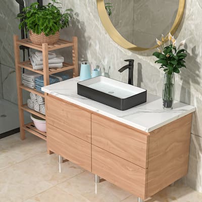 Lordear 24in. Above Counter Ceramic Bathroom Vessel Sink Lavatory Vanity Basin - 24 inch