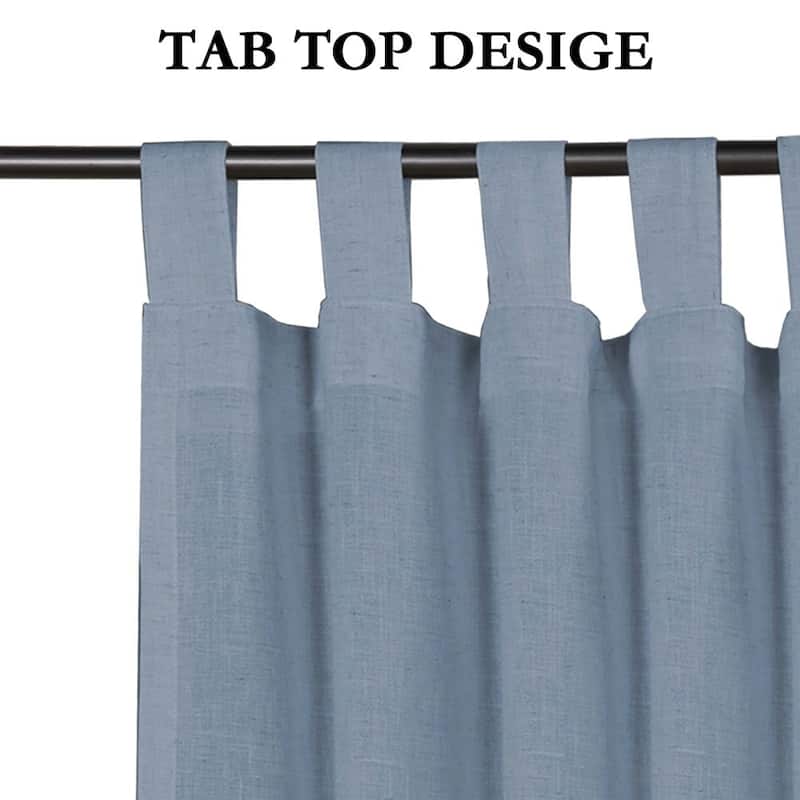 Tab Top Linen Curtains 96 inch Length 2 Panels Set - On Sale - Bed Bath ...