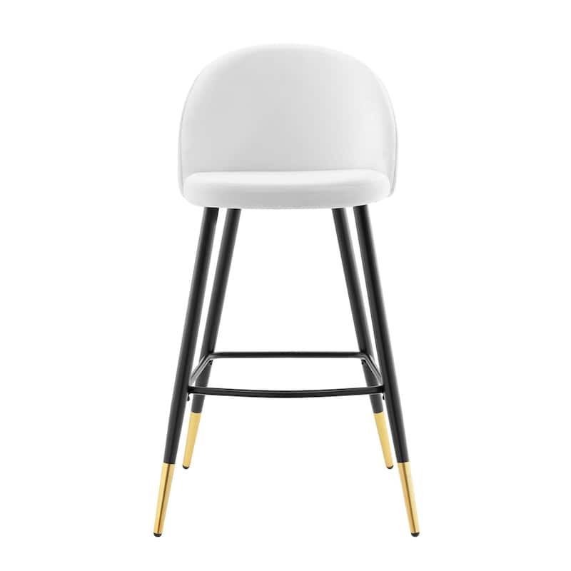 Modway Cordial Performance Velvet Dining Bar Stools in Mint, Set of 2