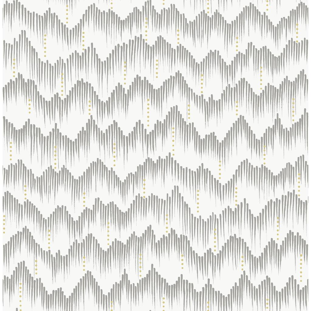 A-Street Prints Holmby Grey Brushstroke Zigzag Wallpaper