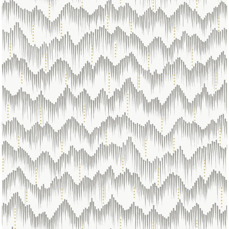 A-Street Prints Holmby Grey Brushstroke Zigzag Wallpaper