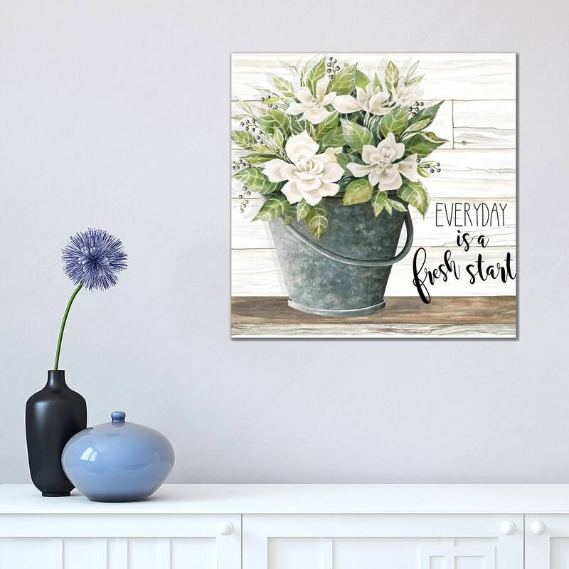 iCanvas "Everyday is a Fresh Start" by Cindy Jacobs Canvas Print - 18x18x1.5