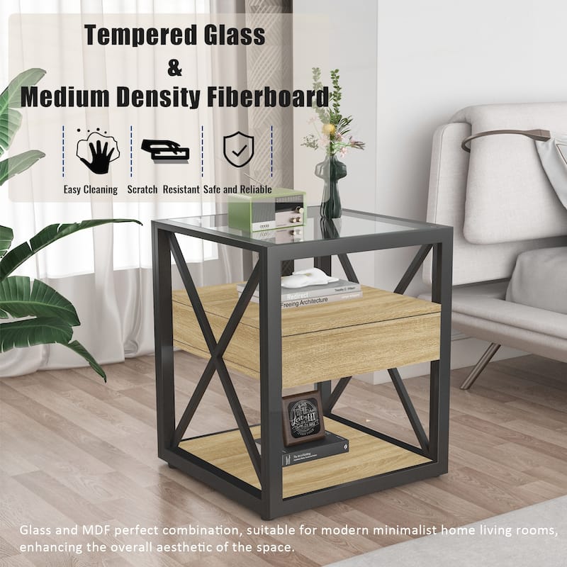 1 piece Modern End Table with Drawer