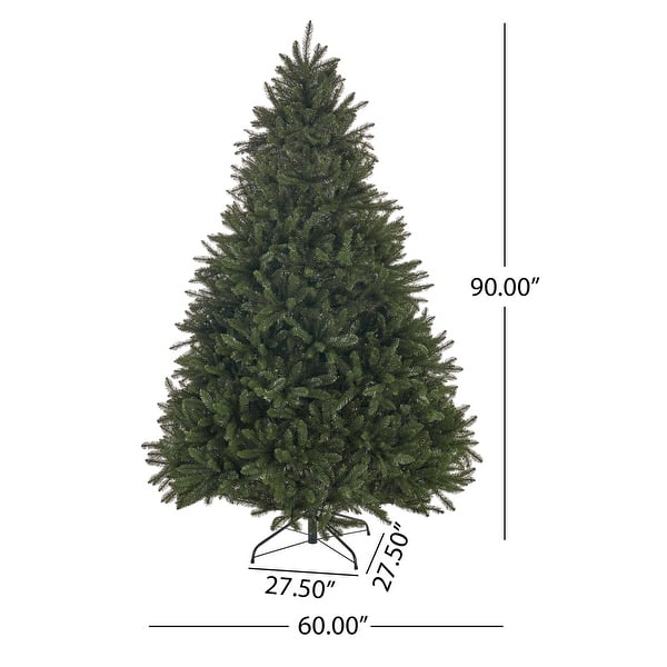 dimension image slide 3 of 2, Norway Spruce 7.5-foot Artificial Christmas Tree by Christopher Knight Home - 60.00" L x 60.00" W x 90.00" H