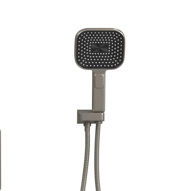 Milan 12-in Rain Showerhead Combo Shower System with Multi-function Handshower and Pressure Balanced Mixing Valve Brushed Nickel