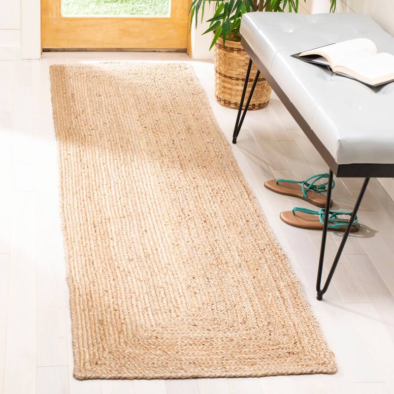 SAFAVIEH Handmade Cape Cod Dina Coastal Jute Rug - 2'3" x 12' Runner - Natural