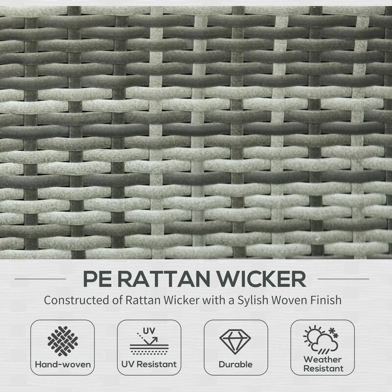 7PCS Weatherproof PE Rattan Patio Set, Sectional Storage