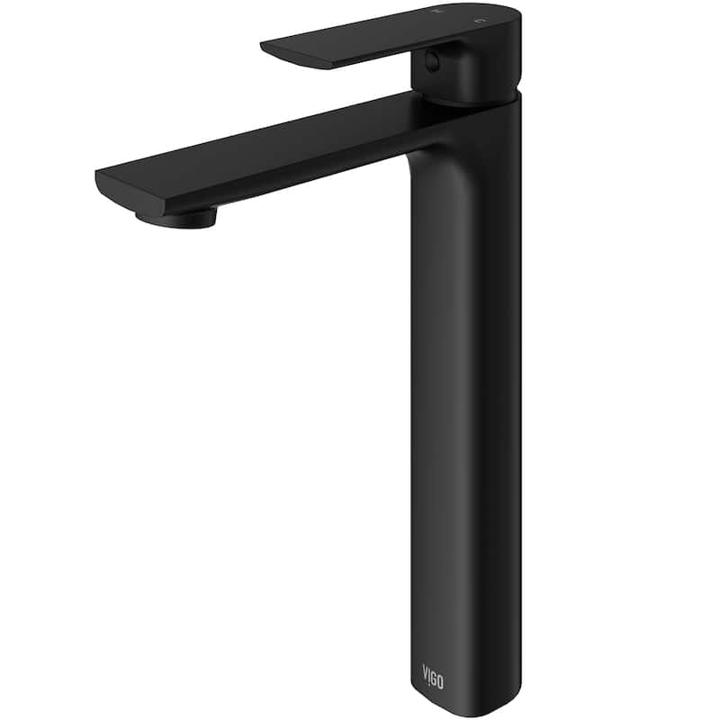 VIGO Norfolk 11" H Single Handle Single Hole Bathroom Vessel Faucet - Matte Black