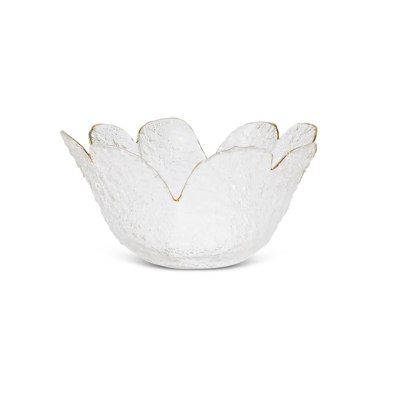 Flower Shaped Bowl With Gold Rim