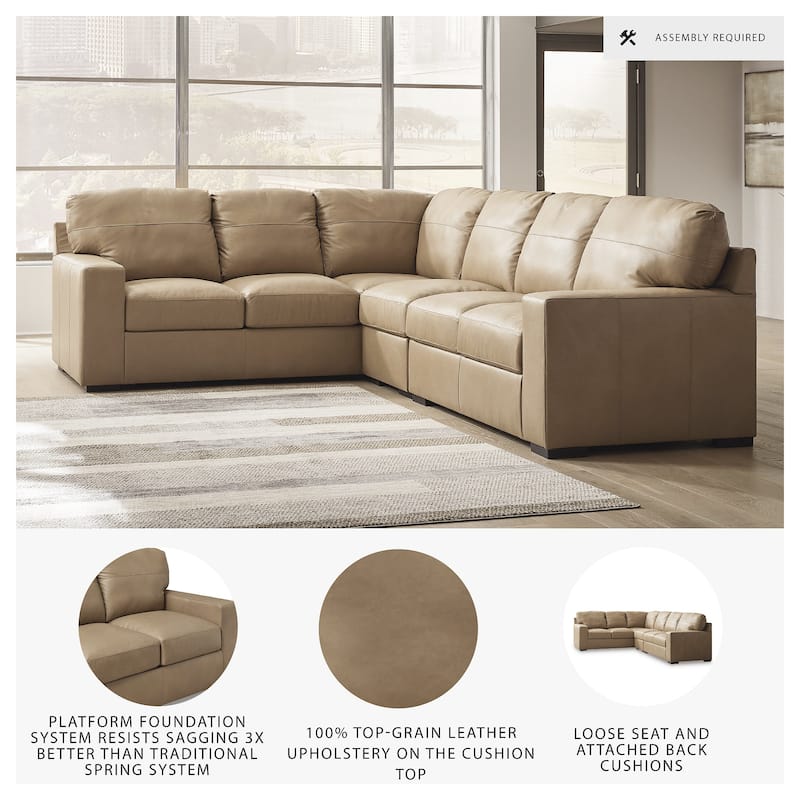 Signature Design by Ashley Bandon Brown 3-Piece Sectional - 127"W x 100"D x 41"H
