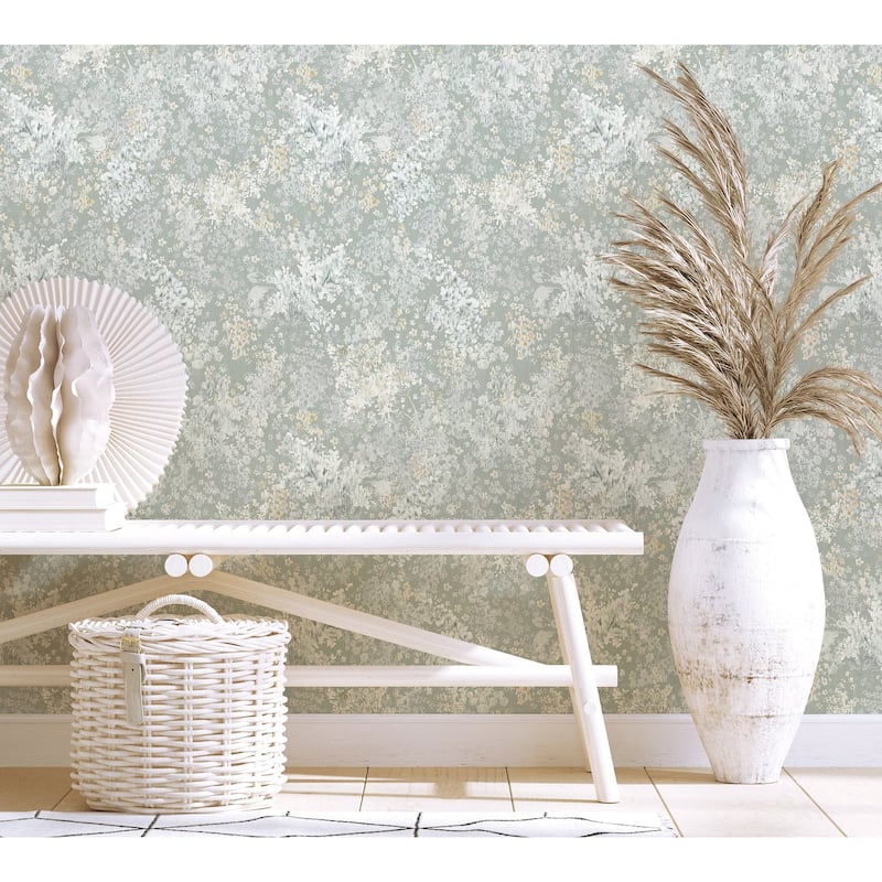 Galerie Wallcoverings Flora Soft Floral Foliage Vinyl on Non-woven Matte Wallpaper Roll