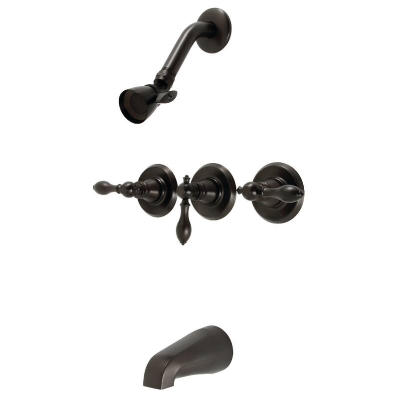 Kingston Brass American Classic Three-Handle Tub and Shower Faucet