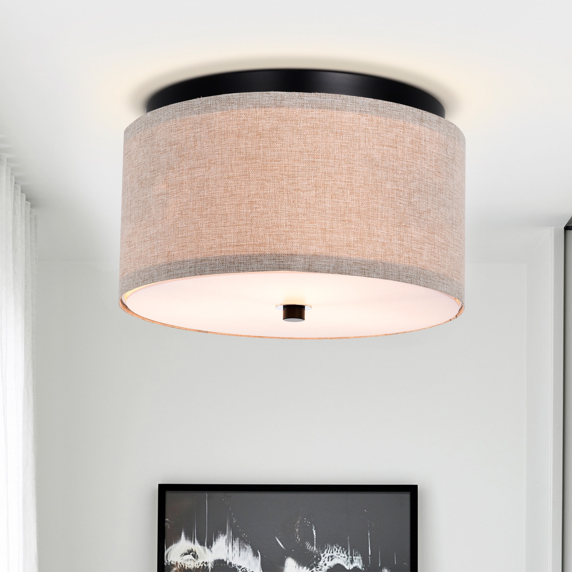 Flush mount fabric ceiling light new arrivals