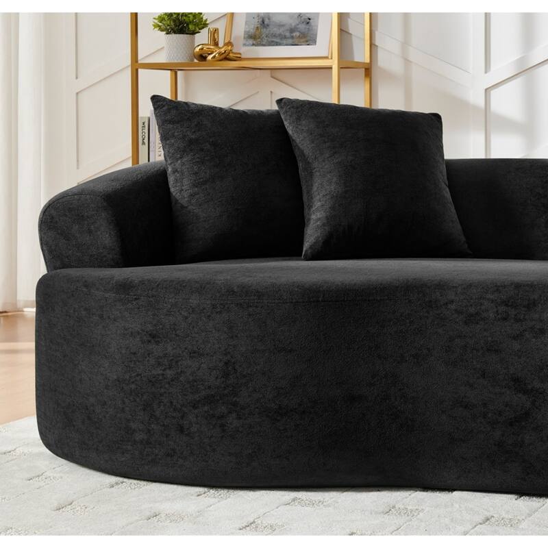 113" Modern Minimalist Cloud Sectional Curved Sofa, No Assembly Needed