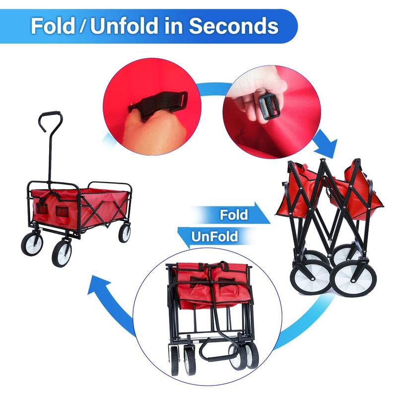 Nylon Folding Wagon Garden Shopping Beach Cart
