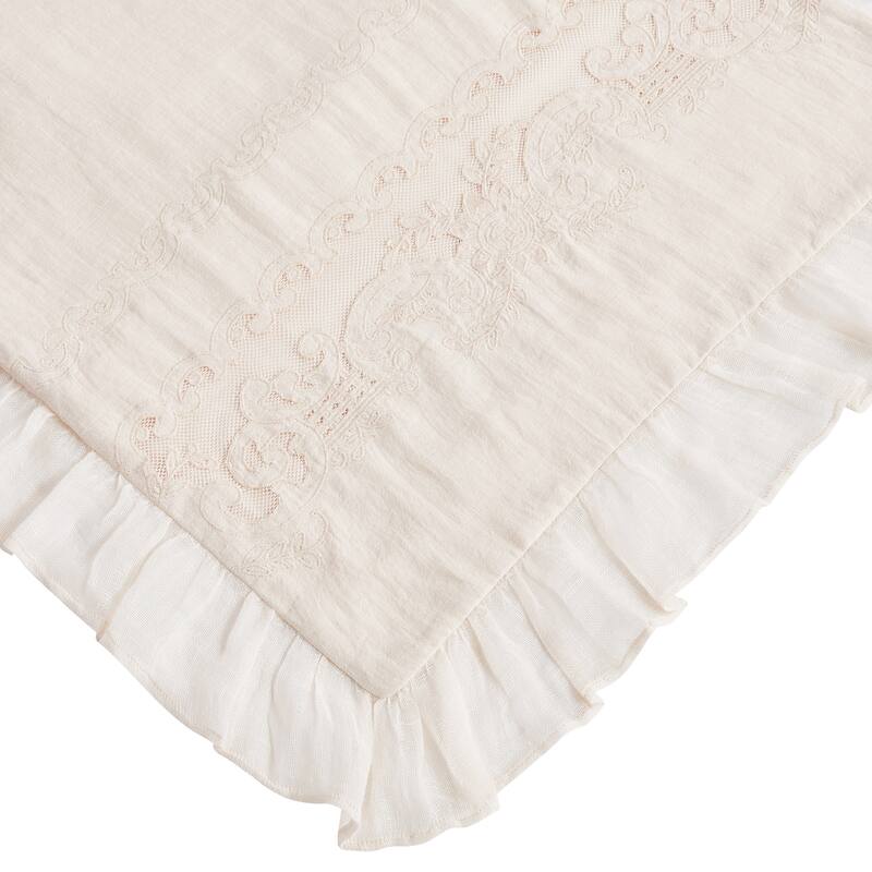 The Gray Barn Spring Field Linen Duvet Set - 4 Color (White, Grey, Pink, Ivory)