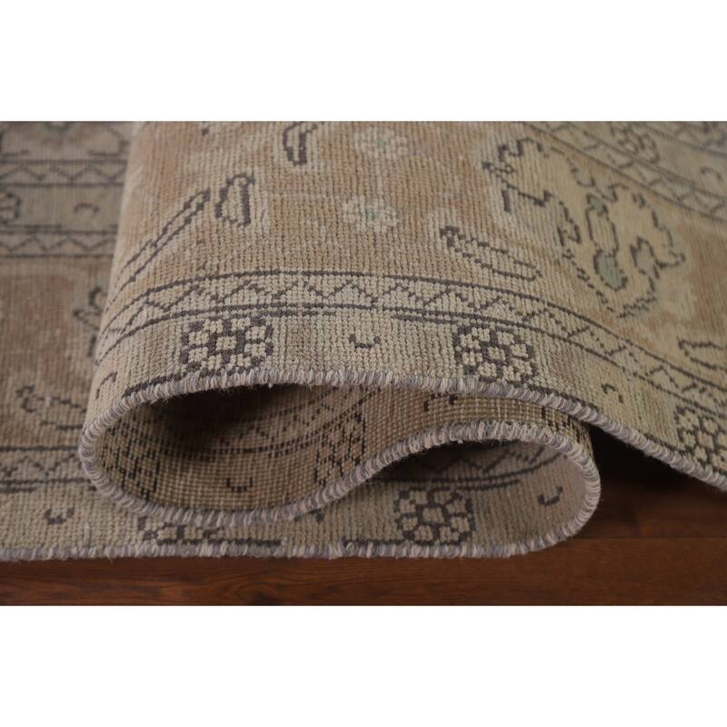 Hand Knotted Oriental 100% Wool Carpet Traditional Medallion Beige & Ivories Tabriz Area Rug - 11' 2'' X 8' 1''