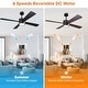 preview thumbnail 51 of 57, 52" Black/ Distressed Brass Dimmable RGB Smart Ceiling Fan with Light and Remote, App Control